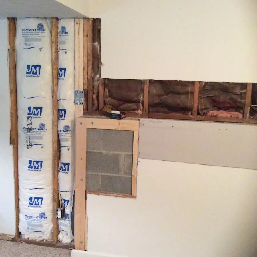 Wall insulation replacement during Contents Cleaning & Restoration in South Run
